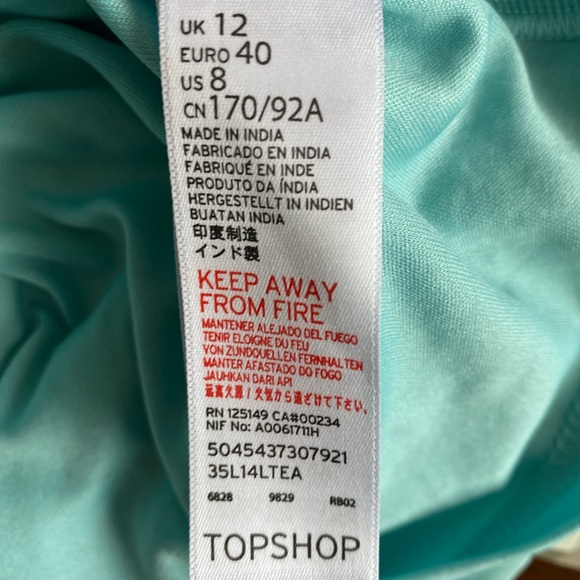 Topshop Turquoise Lace Cold Shoulder Mini Dress Women’s 8 - Picture 6 of 10